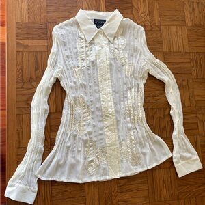 Vintage Ivory Button Down Shirt